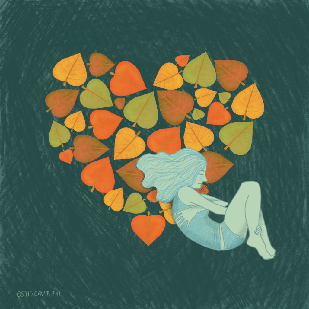 Broken heart, editorial illustration